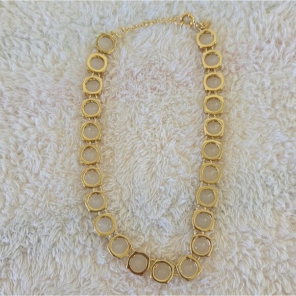 EUC J. Crew Gold-tone Necklace w/ Opal-tone Stones - Picture 3 of 4